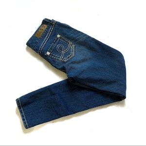 Seven 7 skinny leg embellished silver thread jeans